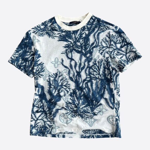Louis Vuitton Blue & White Aquagarden Monogram T-Shirt - Picture 1 of 8